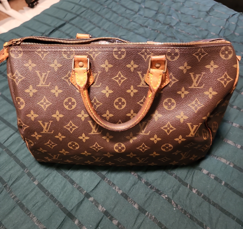 AUTHENTIC Louis Vuitton Brown Monogram Satchel Speedy  35